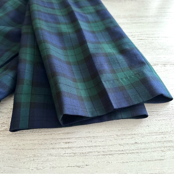 PENDLETON Blackwatch Plaid 100% Virgin Wool High Rise Straight Leg Pants 2P - Picture 10 of 11